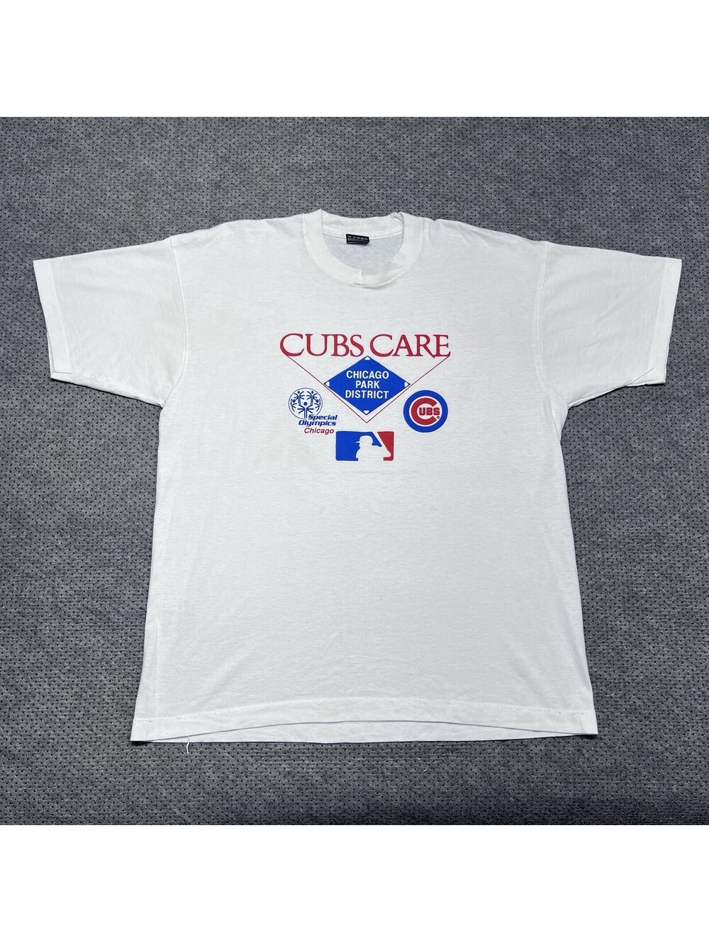 Vintage 80S Chicago Cubs T-Shirt XL Major-League Baseball RARE MENS WHITE